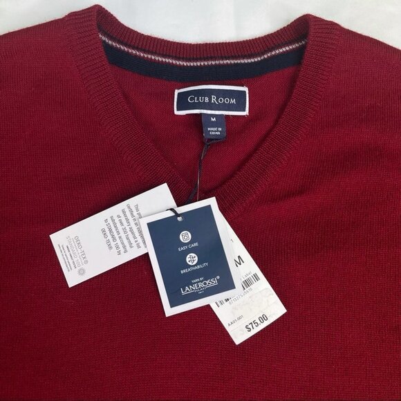 Club Room Merino Wool Blend V-Neck Men’s Sweater - Picture 3 of 8